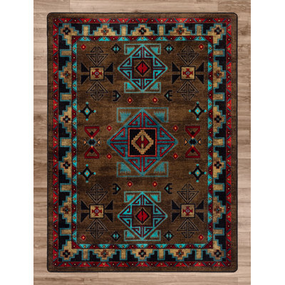 Dakota Fields Southwestern Brown/Turquoise Area Rug &amp; Reviews | Wayfair